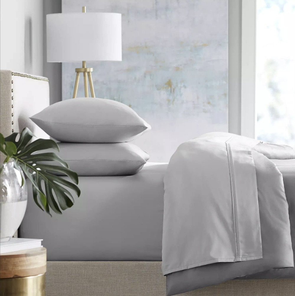 ✨ NIP Canopy 600 TC Easy Care Sheet Set - Platinum Silver Q Queen NEW ✨
